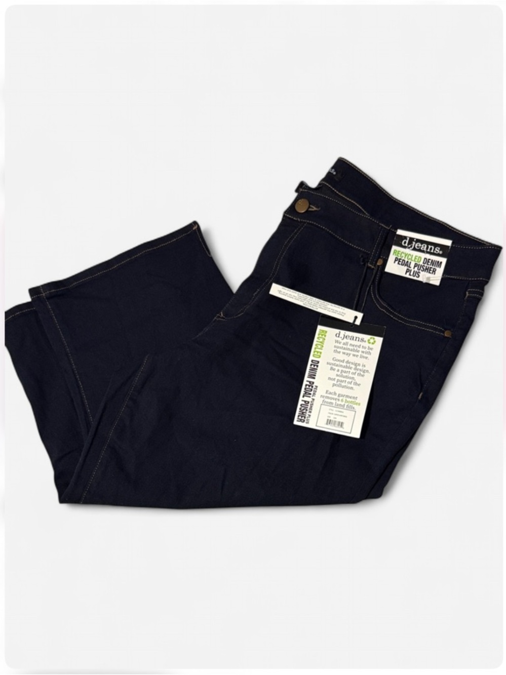 d. jeans Recycled Denim Pedal Pusher Plus Size 22W NWT